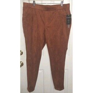 Zac & Rachel Brown Faux Micro Suede Pants Size XL NWT
